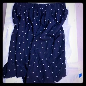 Pleated Elastic J Crew Polka Dot Skirt